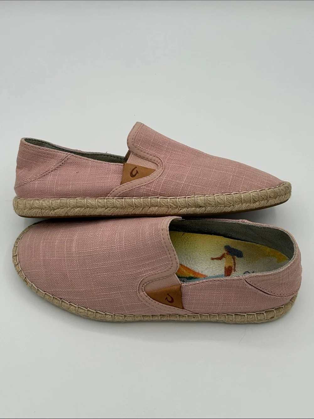 OluKai Ladies Size 6 Pink Kaula Pa’a  Kapa Loafers